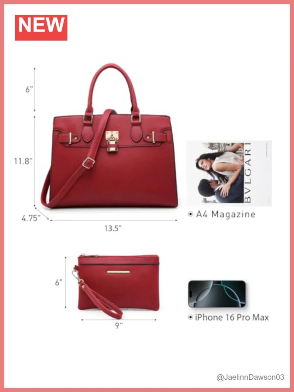 Women's Vegan Leather Satchel Tote Purse Set with Wristlet Wallet